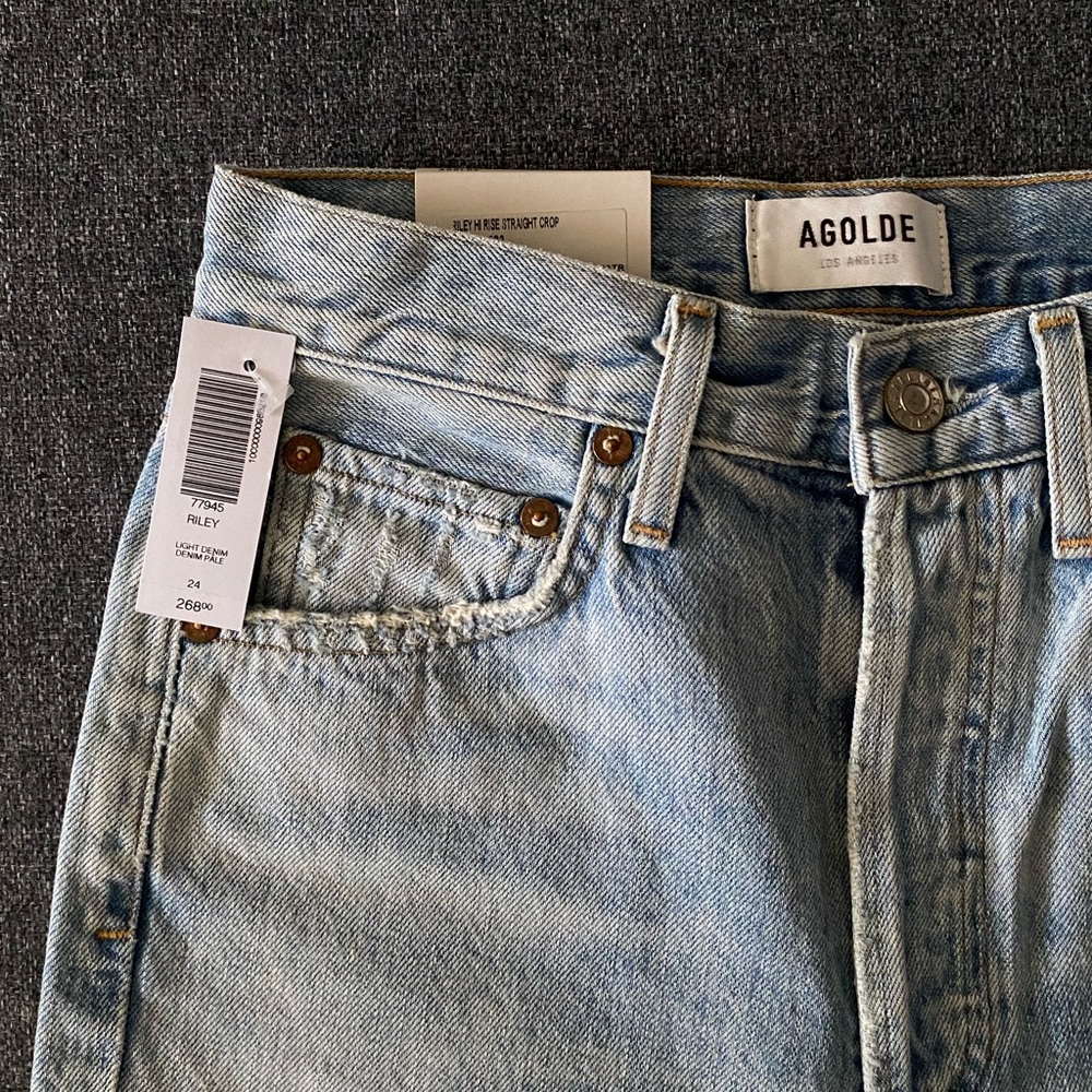 Agolde Riley High Rise Straight Crop Jeans - Picture 9 of 16